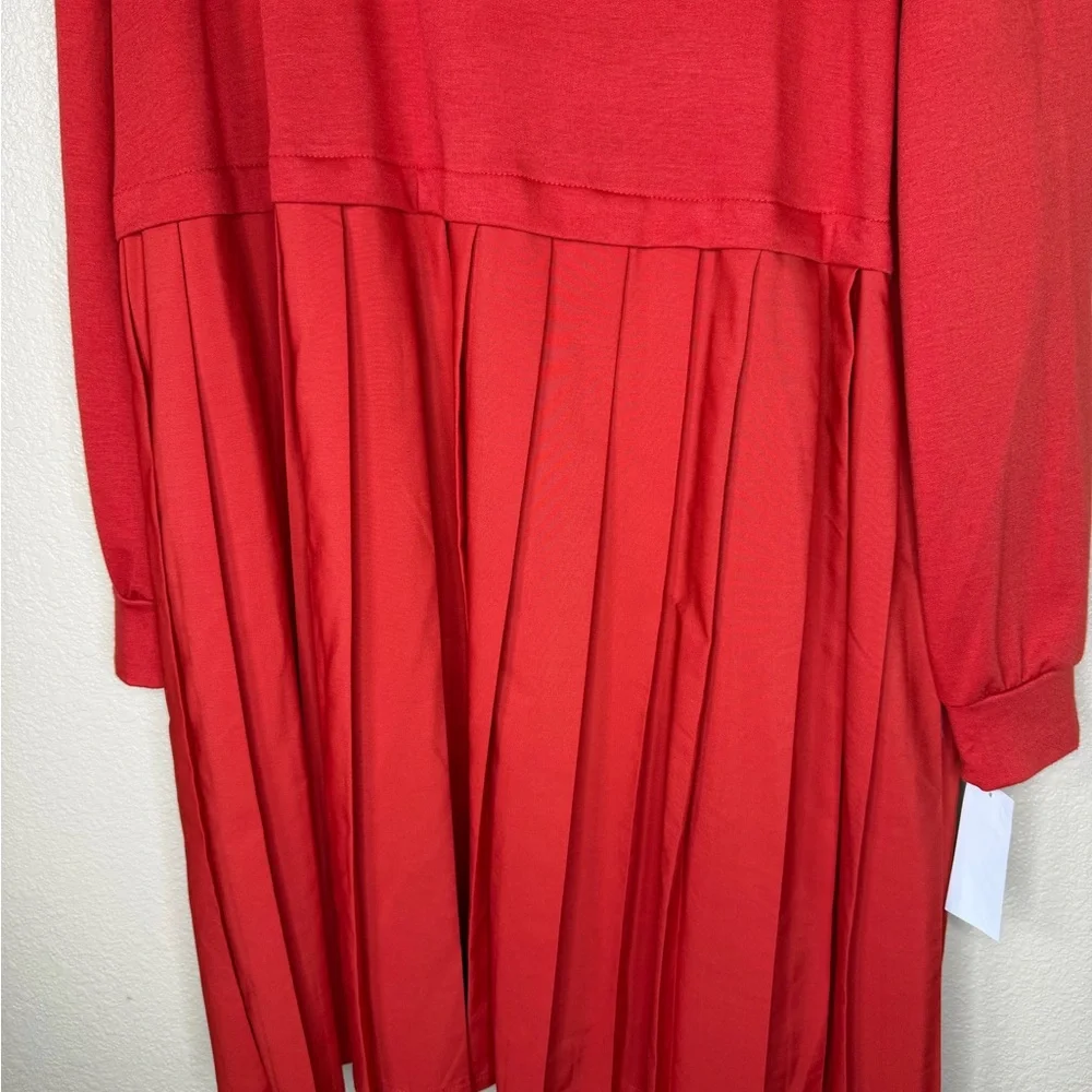 Moa Moa‎ Vibrant Red Women’s Pleated Babydoll  Dress NWT